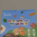 DRKIO Stainless Steel Toddler Utensils Set - 12 Pieces Kids Silverware Set Children Safe Food Grade Small Forks and Spoons Dishwasher Safe Mirror Polished