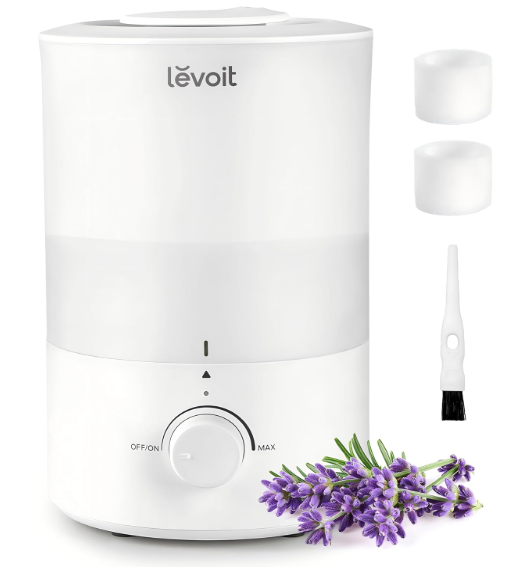 LEVOIT Dual 150 Humidifiers for Bedroom Large Room, 3L Cool Mist Top Fill Essential Oil Diffuser for Baby Nursery and Plants, 360 Nozzle, Quiet Rapid Ultrasonic Humidification for Home, White