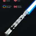 Dueling Light Saber, Xenopixel 3.0 Sensitive Motion Control Smooth Swing Heavy Duty Saber with 16GB SD Card 34 Sound Fonts Infinite Color Change for Adults Cosplay Gifts, Silver, Large
