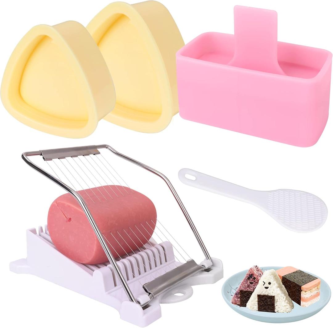 Musubi Mold, Musubi Maker Press,Onigiri Mold, Non-Stick Luncheon Meat Slicer,Sushi Making Set for Delicious and Professional Results