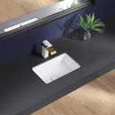 Undermount Bathroom Sink 17x11 Inch Small Bathroom Sink White Porcelain Ceramic Bathroom Under Counter Lavatory Vanity Sink Basin Rectangular Undermount Sinks with Overflow, 16.7"x10.7"x7.5"