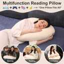 Ergonomic U-Shape Gaming & Lap Pillow - Crochet Pillow & Reading Support Pillow with Arm Relief, Comfort for Gamers, Crafters & Book Lovers (Beige)