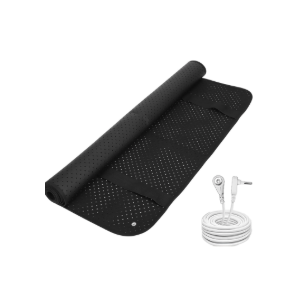 Grounding Mat, Anti-Slip PU Leather Earthing Grounding Pad for Sleep Stress and Pain Relief, Indoor Conductive Grounding Sleep Mat for Desk Bed (Small)