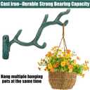 Blulu 2 Pcs 11'' Cast Iron Tree Branch Plant Hangers Decorative Metal Wall Bracket Hooks Wall Heavy Duty Home Storage Rack for Hanging Plants Pots Baskets Lanterns Wind Chimes Outdoor Indoor (Bronze)
