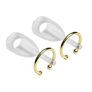 Deafmetal USA Retention Hearing Aid Cuff and Silicone Holster Attachment - Fits BTE and RIC Hearing Aids and BTE Cochlear Implant Processors - Keep Hearing Devices Secured - Gold - 2 Ears