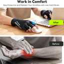 All-Around Copper Arthritis Gloves, Carpal Tunnel Pain Relief Gloves, Breathable & Anti-Slip Hand Compression Gloves for Rheumatoid, Tendonitis, Swelling, Fingerless Gloves Fit Men & Women - 8.9"-9.5"