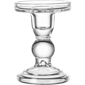 Teensery Glass Candle Holder Clear Pillar Candle Stand Candlestick for Home Wedding Party Decoration (Height 3.5")