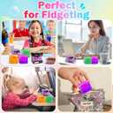 4 Pcs Color Texture Fidget Cube Squishy Toys , Squeeze Stress Balls for Kids, Adults ,Squishies Anxiety Relief Maltose Ball, Ice Squishys Sugar Sensory Toy for ADHD , Novel Design Fidgets Cubes