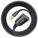 AINOPE 2 Pack USB Extensions Cable High Speed USB 3.0 Extension Cord Type A Male to Female Sturdy Braided Material Fast Data Transfer Compatible with USB Keyboard, Mouse, Flash Drive,Black,16FT+16FT