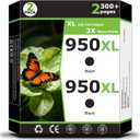 950XL Ink Cartridges Compatible for HP950xl for HP 950 XL Printer Ink 950 xl 950 Black ink Work with OfficeJet Pro 8110 8600 8610 8615 8620 8625 8630 8640 8660 251dw 271dw 276dw Printers(2 Pack)