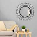 Decorative Mirrors Black Circle Mirror - 20 Inches Round Mirror with Metal Frame, Modern Wall Hanging Mirrors for Living Room, Bedroom, Bathroom, Entryway Black