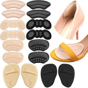 8 Pairs Heel Grips for Women's Shoes - Heel Pads & Shoe Inserts for Comfort and Anti-Slip Fit, Toe Inserts for Loose Shoes - Shoe Cushions for Women