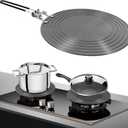 Gas Stove Heat Diffuser Plate, 11 inch Aluminum Non-Stick Coating Plate Thickening with Anti-Scalding Handle, Round Fast Defrosting Tray Cookware Simmering Thawing Plate Conduction Multifunctional