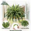 Fake Ferns, 35IN Large Fake Bush Plants, 2 Artificial Boston Ferns with 39 Fronds for Outdoor Hanging Planter Garden Porch Entrance Home Decor