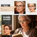 HEEYYOK 2.0X Reading Glasses Women Small Face 4-Pack Colorful Reader For Womens Cheaters Reading Ladies Lightweigth Flexible Spring Hinge