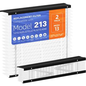 2 Pack 213 Replacement Filter,MERV 13 20x25x4,Compatible with AprilAire Whole House Air Purifiers 1210, 1620, 2120, 2200, 2210, 2216, 3210, 4200, or Space-Gard 2200 with Upgrade Kit 1213