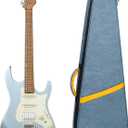 MUZNOTE Electric Guitar Bag, Electric Guitar Case Padded Electric Guitar Gig Bag 13mm Padding Soft Guitar Case with Neck Strap, Back Hanger Loop, Blue