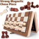 Wooden Chess Set,11.5 inch Magnetic Chess Board Folding Design with Storage Travel Chess Game for Kids, Adults and Family Game Night