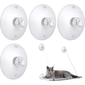 4 Pieces Cat Window Perch Suction Cup Powerful Window Bed Seat Replacement Suction Cup Clear PVC Sucker Pads for Cat Hammocks/Window Seat/Perch
