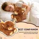 Highland Cow Stuffed Animals - Heatable Weighted Stuffed Animals, Lavender Scented Cow Plush for Sooth & Relax, Microwave Heating Pad for Period Cramps Pain & Stress Relief, Highland Cow Gifts Brown