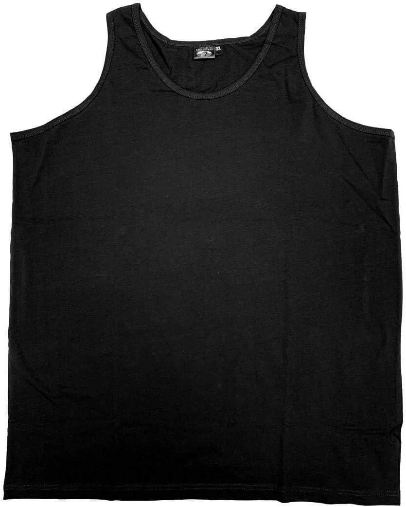 Big and Tall Beefy Tank Tops to Size 10X Big and 6X Tall (Black, XXXL)