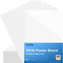 VinTS 22x28 White Poster Board, 60Pcs Poster Paper,2 Side Glossy & Matte Thickness Poster Board Bulk for Vision, Science Fair, School Arts (Pack of 60)