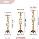 2 Pcs Versatile Metal Flower Arrangement & Candle Holder Stand Set for Wedding Party Dinner Centerpiece Event Restaurant Hotel Decoration (Gold, 2 x M)