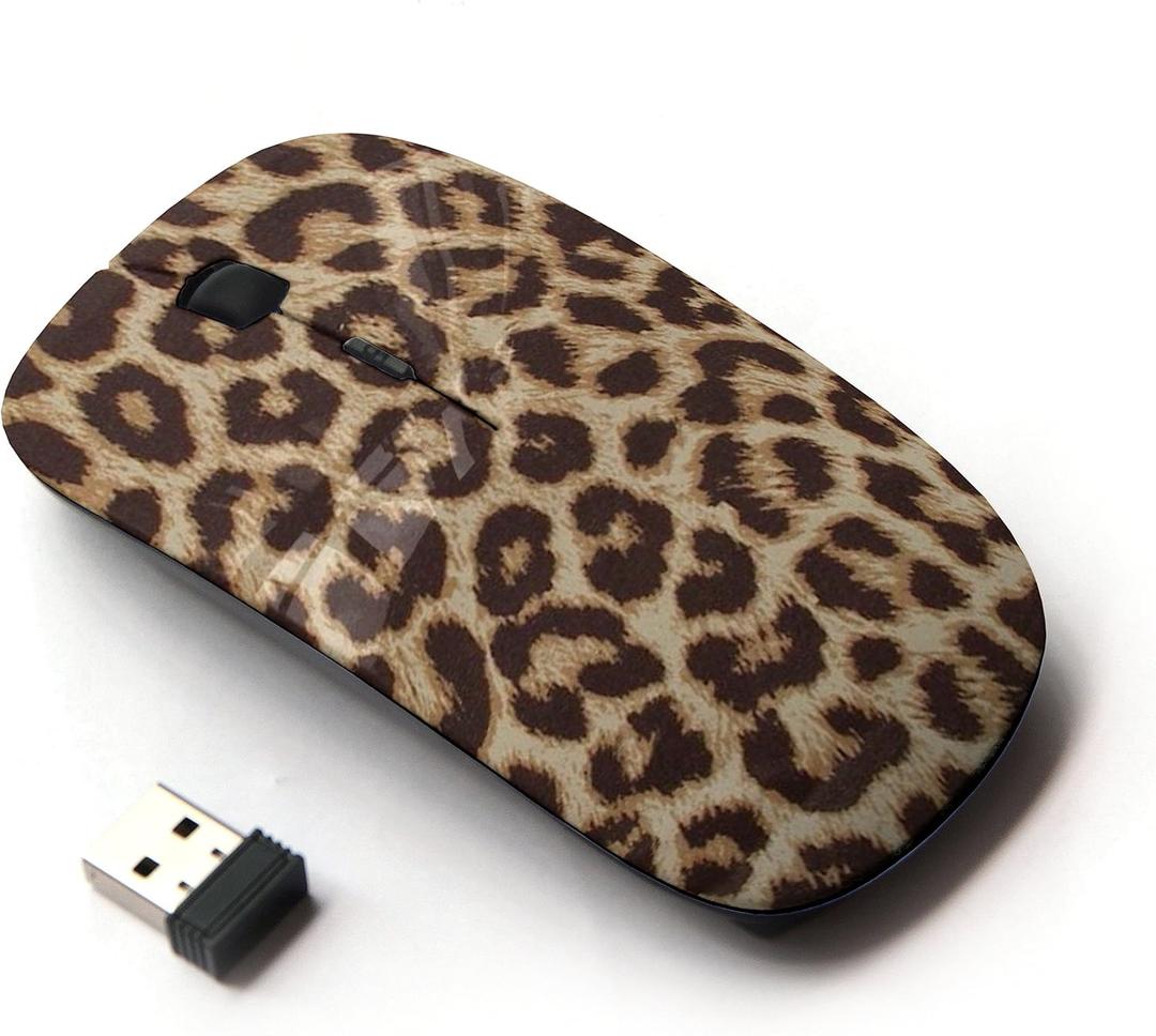 [ Optical 2.4G Wireless Mouse ] Leopard Fur Animal Big Cat Pattern Africa