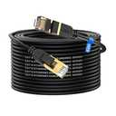 Cat 8 Ethernet Cable, 65FT High Speed Heavy Duty 26AWG Cat8 LAN Network Cable 40Gbps, 2000Mhz with Gold Plated RJ45 Connector, Outdoor&Indoor Internet Cable Compatible for Router Gaming Modem Xbox