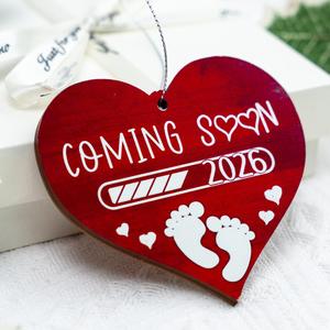 Baby Coming Soon 2026, Expecting Parents Ornaments, Pregnancy Announcement Ornament for Family, Expecting Baby Christmas Ornaments Keepsakes for Friends