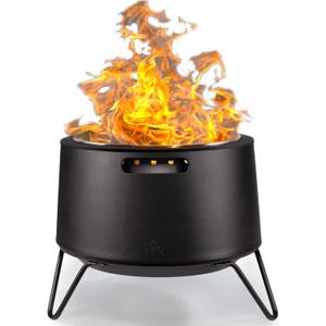 Smokeless Fire Pit 20-Inch – Portable Outdoor Wood Burning Fire Pit for Patio, Backyard & Camping, Stainless Steel, Removable Ash Pan, Stand & Cover – TIKI Social Fire Pit
