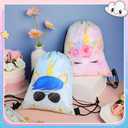 Censen 24 Pcs Unicorn Drawstring Bags Set Bulk 12 x 10 Inch Candy Treat Goody Waterproof Beach Bags for Girls Boys Kids Unicorn Themed Party Birthday Party Favor Supplies