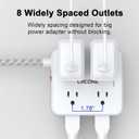 Surge Protector Power Strip - CHCORE 10 Ft Braided Extension Cord with 8 Outlets with 4 USB (2 USB C) Charging Ports, Flat Plug Multi Plug Outlet Extender Charging Station for Home Office, ETL, White