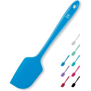 DI ORO Silicone Spatula - 600F Heat-Resistant Rubber Kitchen Spatula for Baking, Scraping, & Mixing - BPA Free Nonstick Cookware Safe Flexible Utensil for Cooking - Seamless & Dishwasher Safe (Blue)