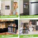 Acrylic Straw Holder for Cabinet Door,Straw Holder Dispenser With 8pcs Double Sided Adhesive Tape,Cabinet Straw Holders Organizer for Counter,Straws Organizer Storage for Kitchen Cupboard(Black)