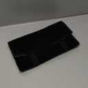 Portable Jewelry Roll Untangled Secure Necklace Travel Storage Bag Displays Holder 16 Chain (Black PU and gray velvet)