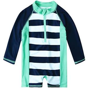 uideazone Baby Toddler Boys Zipper Rash Guard Swimsuit UPF 50+ One Piece Beach Swimwear Bathing Suits, Size: 6-12 Months