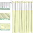 Beige No Hook Shower Curtain with Snap in Liner Set,Modern Fabric Shower Curtains for Bathroom Hotel Style Decor 71x74