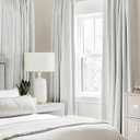 MIULEE Linen Textured Curtains Solid 100% Blackout for Bedroom Thermal Insulated Heathered White Grommet Room Darkening Curtains & Drapes Luxury Decor for Living Room Nursery 52 x 72 Inch (2 Panels)