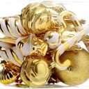 Christmas Ball Ornaments Set Shatterproof Christmas Tree Ornaments 24 PCS Painted Shaped Styles Xmas Tree for Holiday Decor,Gold