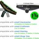 1.25 Inch Vacuum Brush Attachment Kit Compatible with Vacuums Hose 1-1/4 Inch - 1.25 Inch Shop Vac Accessories: Horse Hair Dust Brush, Vacuum Extension Wand and More (2 Pack)