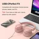 ADOOPE Wired Over-Ear Headphones with USB C Connector, Hi-Fi Stereo Sound, Noise-Isolating Ear Cups, Comfortable Fit for USB C Devices (with Bag, Gold)
