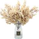 Hananona 10 Pcs Baby's Breath Artificial Flowers Real Touch Fake White Flowers Silk Flowers for Spring Wedding Decor Indoor Floral Arrangement Table Centerpieces Home Decor (White, 10)