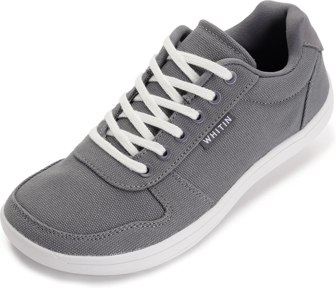 WHITIN Wide Toe Box Barefoot Sneakers for Women | Lightweight Canvas Minimalist Shoes