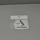 Wheelchair Accessible, Disability, Handicap, Disabled Sign. Silver Adhesive Sticker Notice. Metallic Silver Engraved Black with Universal Icon Symbol and Text (Small Size: 5 inches x 4 inches)