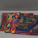 ArtSocket Set of 4 Linen Throw Pillow Covers Mexican Huichol Decorative Pillow Cases Home Decor Square 17.5x17 inches Pillowcases