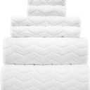 Alusa Home Ultra Soft & Stylish 700 GSM Luxury Bath Towels - 100% Zero-Twist, Long-Staple Cotton - Remarkably Absorbent & Quick Drying - 6 Piece Towel Set (White)