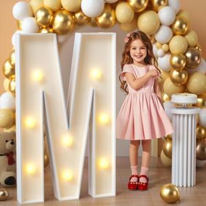 imprsv Marquee Light Up Letters, 3FT Mosaic Letters with Light for Baby Shower Graduation Party Decor, Large M for Engagement Wedding Party Decorations (Need to Assemble)