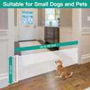 20 Inches Tall Retractable Dog Gate to Step Over, Short Pet Gate for Doorways, Extends up to 55" Wide, Step Over Puppy Gates for The House Mesh Doggie Gates Small Dog Gate Indoor Outdoor (White)
