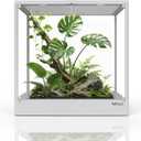 Reptile Glass Terrarium 24"x18"x24" 45 Gallon Knock-Down Dual-Locking Security Mesh Ventilation Durable Aluminum Frame Modern Design